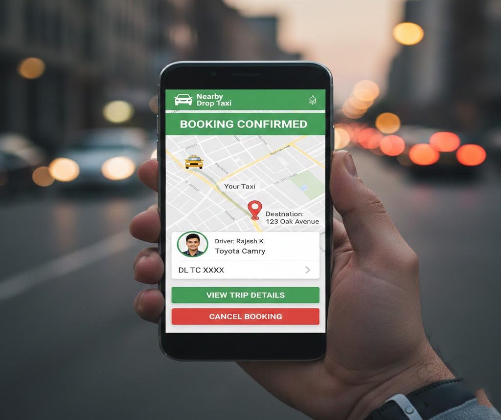Airport Drop Taxi Near You online booking confirmation screen