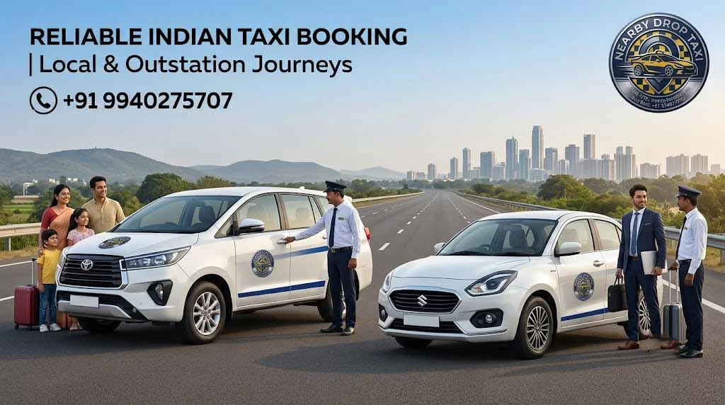 Cab Booking Near Me service with a taxi arriving for convenient local travel